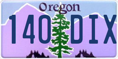 OR license plate 140DIX