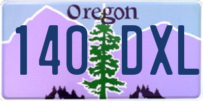 OR license plate 140DXL