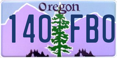 OR license plate 140FBO