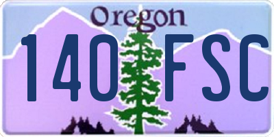 OR license plate 140FSC