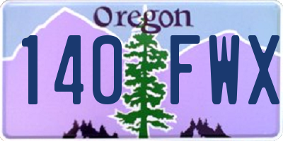 OR license plate 140FWX