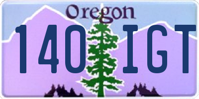 OR license plate 140IGT