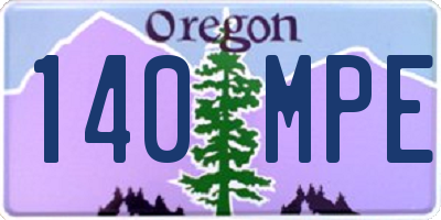 OR license plate 140MPE
