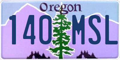 OR license plate 140MSL