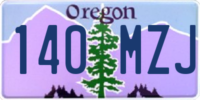 OR license plate 140MZJ
