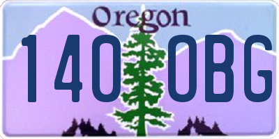 OR license plate 140OBG