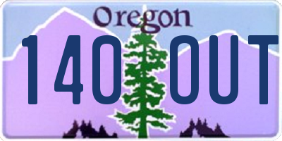 OR license plate 140OUT