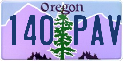 OR license plate 140PAV