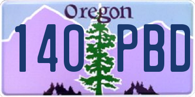 OR license plate 140PBD