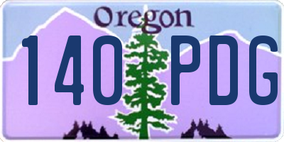 OR license plate 140PDG