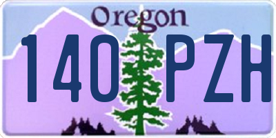 OR license plate 140PZH