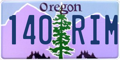OR license plate 140RIM