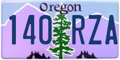 OR license plate 140RZA
