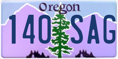 OR license plate 140SAG