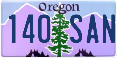 OR license plate 140SAN