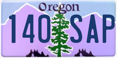OR license plate 140SAP