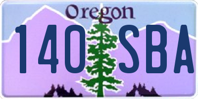 OR license plate 140SBA