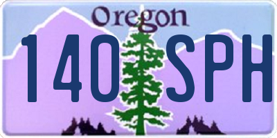 OR license plate 140SPH