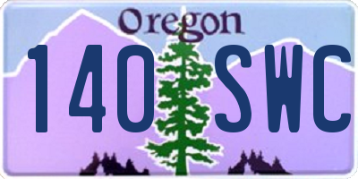 OR license plate 140SWC