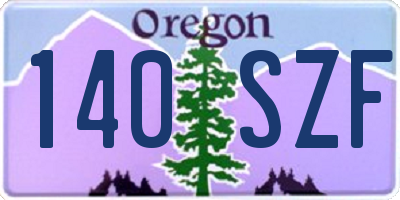 OR license plate 140SZF