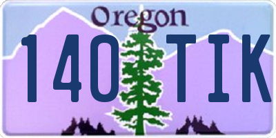 OR license plate 140TIK