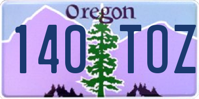 OR license plate 140TOZ