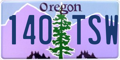 OR license plate 140TSW
