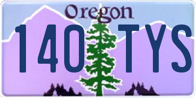 OR license plate 140TYS