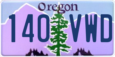 OR license plate 140VWD