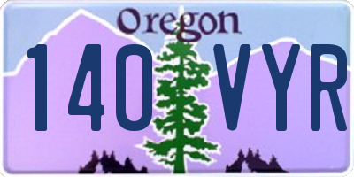 OR license plate 140VYR