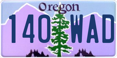 OR license plate 140WAD