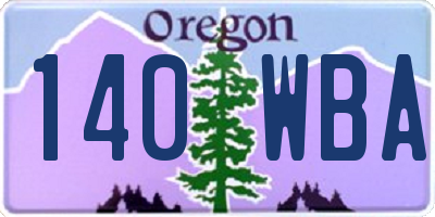 OR license plate 140WBA