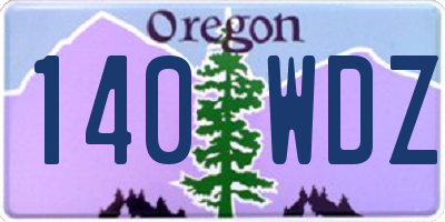 OR license plate 140WDZ