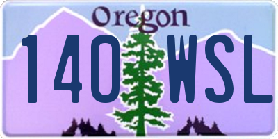 OR license plate 140WSL