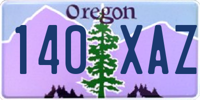 OR license plate 140XAZ