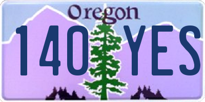 OR license plate 140YES