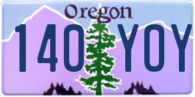 OR license plate 140YOY
