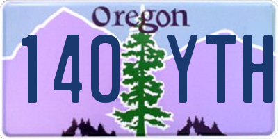 OR license plate 140YTH