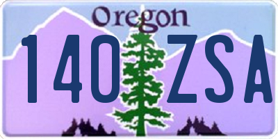 OR license plate 140ZSA