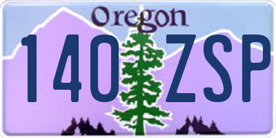 OR license plate 140ZSP