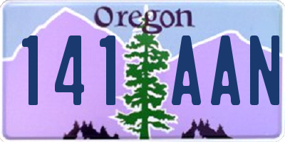 OR license plate 141AAN