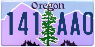 OR license plate 141AAO