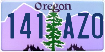 OR license plate 141AZO