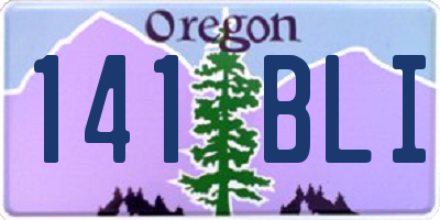 OR license plate 141BLI