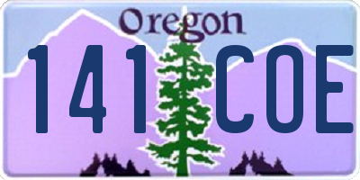 OR license plate 141COE