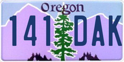 OR license plate 141DAK