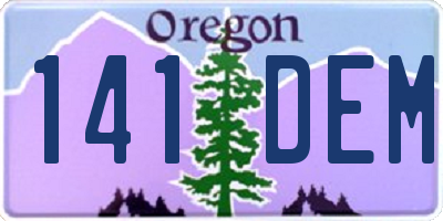 OR license plate 141DEM