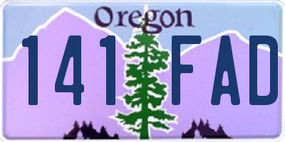 OR license plate 141FAD