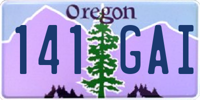 OR license plate 141GAI