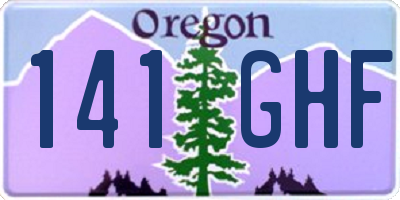 OR license plate 141GHF